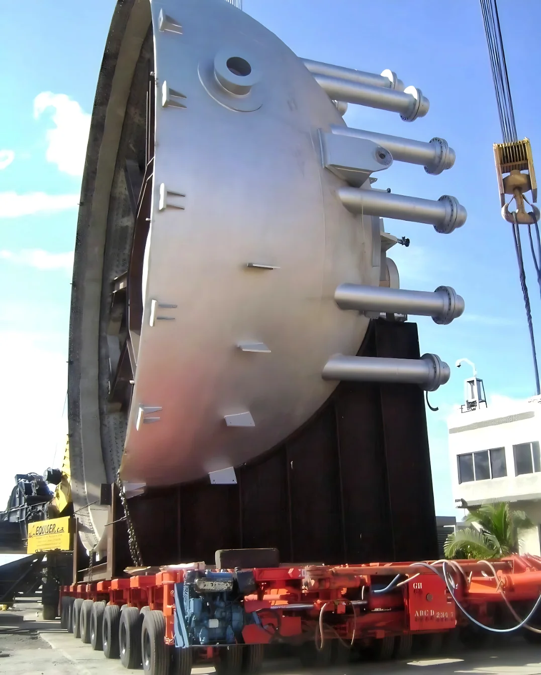Servicios de transporte especializado de pieza de 250 toneladas